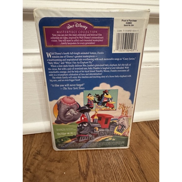 Walt Disney Masterpiece Collection Dumbo VHS Tape - Picture 3 of 6